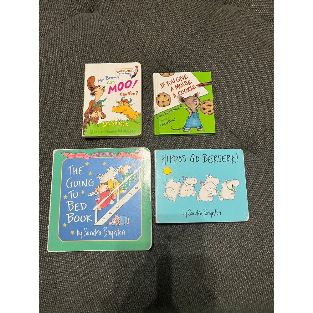 4 Childrens Board Books Sandra Boynton Dr Seuss If You Give a Mouse a Cookie Lot